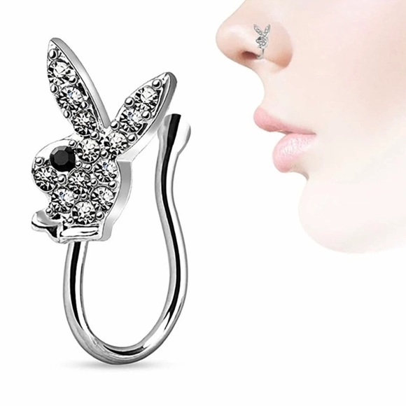 Playboy Rabbit Nose Cuff Ring - Picture 1 of 5